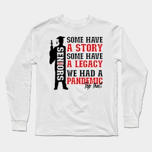 Pandemic Graduation | Black And Red Text Boys Funny Graduation Long Sleeve T-Shirt